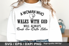 A Woman Who Walks With God - Christian SVG Design Product Image 1