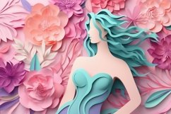 A modern womens day papercut background Product Image 1