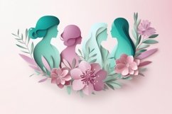 A modern womens day papercut background Product Image 1