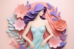 A modern womens day papercut background Product Image 1