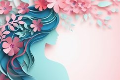 A modern womens day papercut background Product Image 1