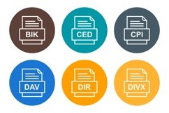 Set Of File Formats Icons Product Image 1