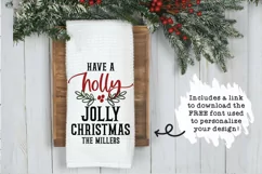 Christmas Tea Towel SVG | Have A Holly Jolly Christmas Product Image 2