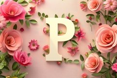 Letter P with Flowers Background Wallpaper Product Image 1