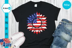 Patriotic Sunflower Svg, USA Flag Sunflower Svg Product Image 1