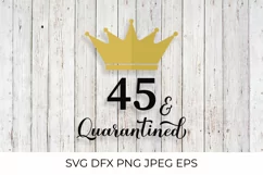 45 and Quarantined. Funny 45th Birthday quote SVG cut file Product Image 2