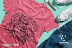 Owl in the Branches svg, Owl Zentangle svg, Owl in the Leave Product Image 8