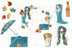 Fall Autumn Leaves Fashion Gold Lipstick Clip Art Product Image 4