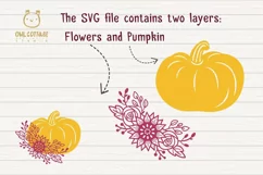Floral Pumpkin svg, Halloween Floral Decor, Fall svg Product Image 3