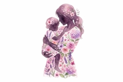 Mother and child silhouette clipart Product Image 1
