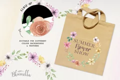 Vivid Flowers Floral 8 Wreath Watercolor Pink Purple Leaf Product Image 2