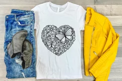 Floral Heart SVG | Butterfly SVG | Flower SVG Product Image 2