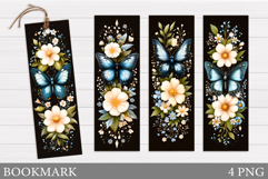 Butterfly Bookmark Sublimation. Flowers Bookmark Design Product Image 1