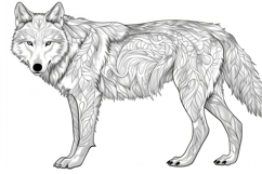 Wolf Black and White Background Wallpaper Product Image 1