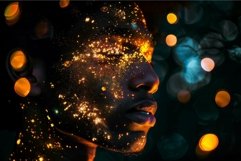 Cosmic beauty, woman with glittering galaxy makeup Product Image 1