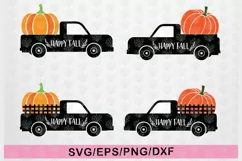 Happy Fall Pumpkin Truck - Thanksgiving SVG EPS DXF PNG Product Image 1