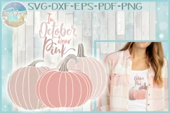 In October I Wear Pink Breast Cancer Pumpkins SVG Product Image 1