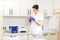 Cosmetician preapring tools for sterilization Product Image 1