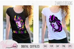 Mardi gras Girl with mask svg, carnival masker, Scanncut fcm Product Image 5