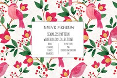 Naive Meadow. Watercolor patterns Product Image 6