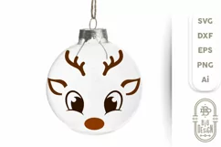 Christmas SVG - Cute Reindeer SVG , Boy Reindeer face SVG Product Image 4