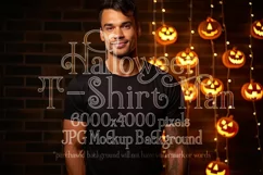 Halloween T-Shirt Mockup Male, Black T-Shirt Mockup, d7 Product Image 1