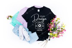 Easter Mockup Gildan 64000 Softstyle Black T-shirt Mock up Product Image 1