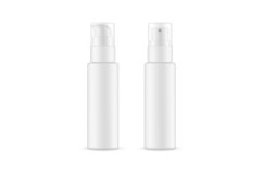Plastic spray and pump bottles with transparent cap mockup Product Image 1