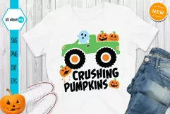 Crushing Pumpkins Svg, Halloween Truck Svg Product Image 1