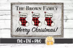 Merry Christmas - Buffalo Plaid Christmas Sign SVG PNG DXF Product Image 1