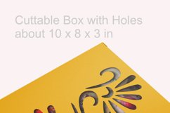 Cuttable Rectangular Gift Box with Floral Element Holes SVG Product Image 4