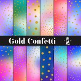 Colorful &amp; Gold Foil Confetti Papers Product Image 1