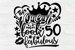 Birthday Queen SVG, 36th to 55th Birthday Girl Svg, Crown Product Image 3