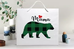 Bear family clipart. Plaid mama bear and family match shirt Product Image 5