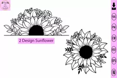 Sunflower Svg, Flower Svg, Half Sunflower Svg Product Image 1