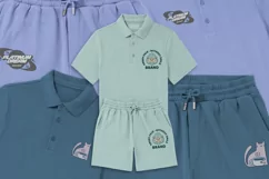 embroidery Cotton Polo Shirt and Shorts psd mockup template Product Image 6