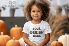Child Fall Shirt Mockup|White TShirt Mockup|Fall Mockup Product Image 1