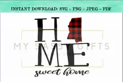 Mississippi State Home Sweet Home Buffalo Plaid SVG Design Product Image 1