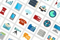 40 Communication Flat Multicolor Icons Product Image 3