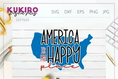 America is my happy place SVG - 4th Of July sign cut file Product Image 2