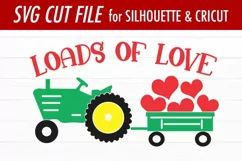 Valentine Tractor SVG | Loads of Love Valentine SVG Product Image 2