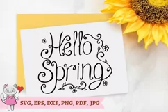 Hello Spring SVG, Farmhouse Round Sign SVG , Welcome SVG Product Image 2