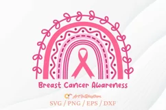 Rainbow Breast Cancer Awareness Svg, Pink Rainbow Svg Product Image 1