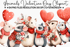 Animals Valentine Day Clipart Product Image 1