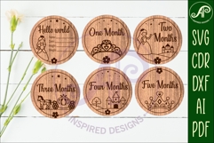 Princess themed Baby monthly milestone discs SVG Product Image 3