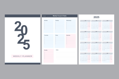 Minimalist 2025-2026 Weekly Planner Template with Calendar Product Image 1