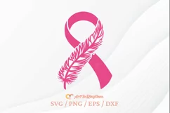 Breast Cancer Feather Svg, Breast Cancer Awareness Svg Product Image 1