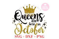 Queen are born in October svg|October|Leopard Birthday Product Image 1