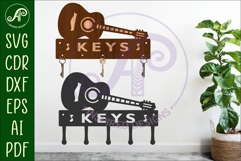 Acoustic guitar Key holder designs for wood and metal Product Image 1