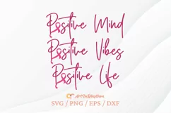 Positive Mind Svg, Breast Cancer Awareness Svg, Quote Svg Product Image 1